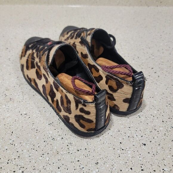 PRADA Linea Rosa Leopard Print Calf Hair Oxford Lace Up Flat 3E4739 39/8 - Picture 6 of 9